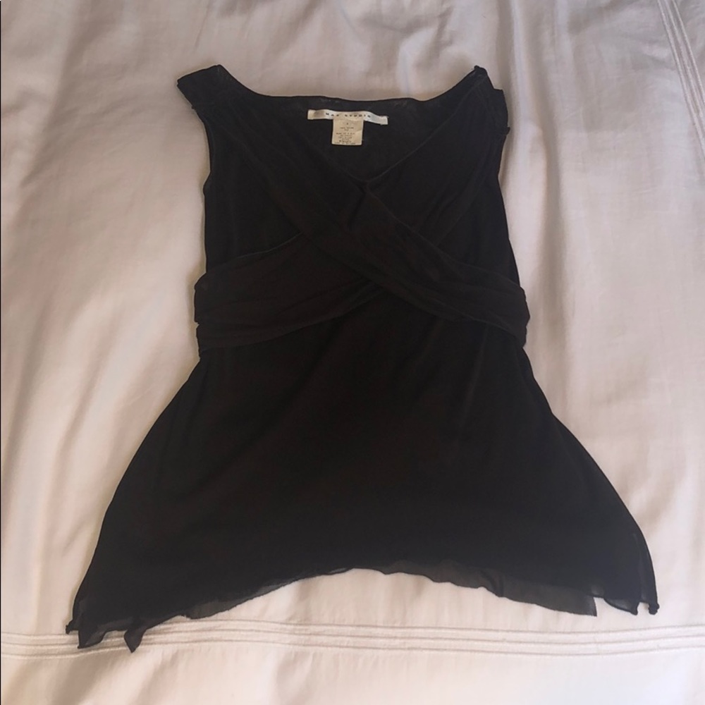 Max Studio Brown Meshki Top